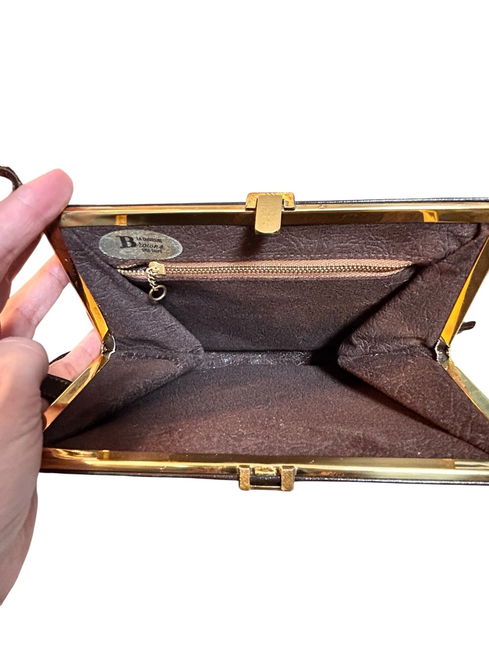 Vintage Browns Genuine Leather Shoulder Bag Made in Belgium Minimalist Slim Chic - Picture 8 of 12